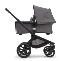 Bugaboo Fox5 Complete -Baby Products Store Bugaboo Fox 5 bassinet seat stroller black chassis grey melange fabrics grey melange sun canopy x PV006313 03
