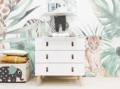 Indy 3 Drawer Dresser White/ Natural -Baby Products Store Indy4