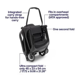 Bugaboo Butterfly Complete -Baby Products Store PV005053 Bugaboo Butterfly black chassis midnight black fabrics midnight black sun canopy x PV005053 10