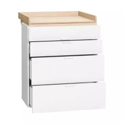Vox 4YOU Dresser -Baby Products Store White and Oak Effect Chest of Drawers with Changing Top