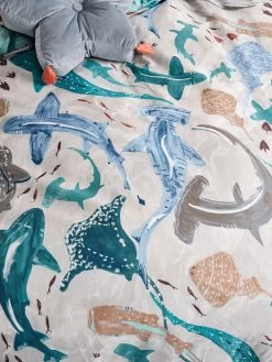 Duvet Cover Set Shark School -Baby Products Store lh kids shark school aqua qcs d1r
