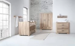 Lodge Grey Oak Cot 60x120 -Baby Products Store lodge with drawers banner